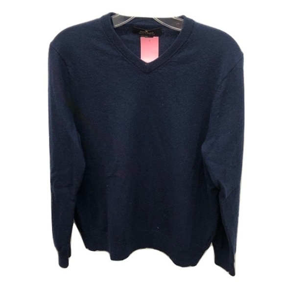 Daniel Bishop Sweaters - Daniel Bishop V-Neck Merino Wool Sweater, Size L